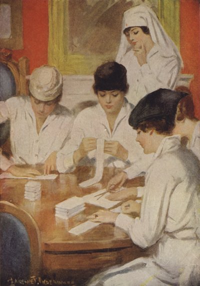 Preparazione di compresse per la Croce Rossa da Clarence F. Underwood